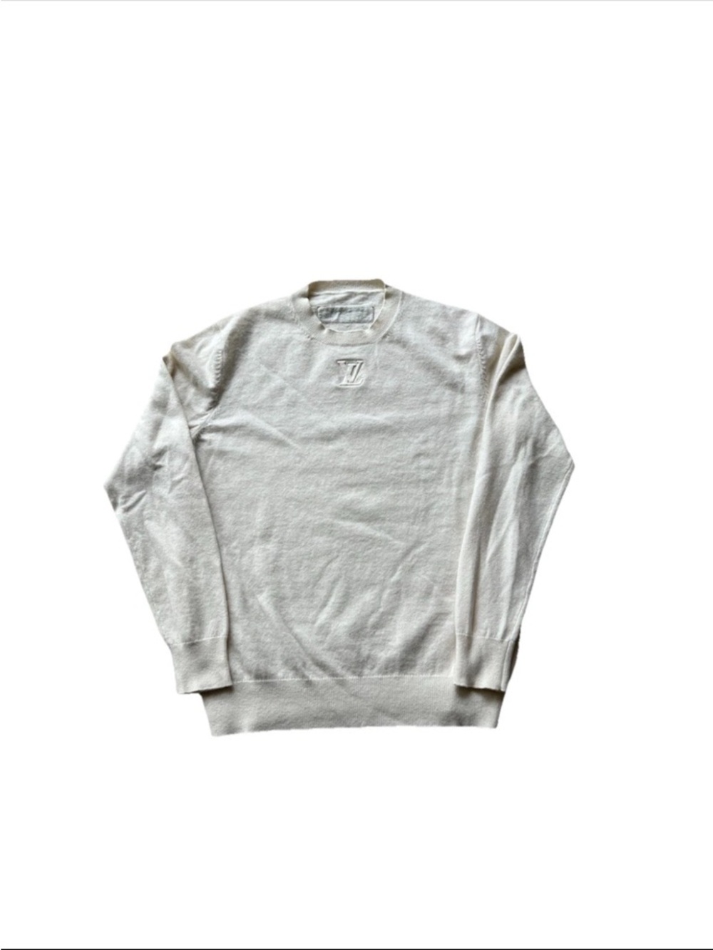 Louis Vuitton Off White Cashmere Pullover Sweater Size Small